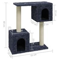 VidaXL Kattenmeubel met sisal krabpalen 60 cm donkergrijs - thumbnail