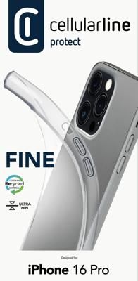 Cellularline Fine Case Backcover Apple iPhone 16 Pro Transparant Stootbestendig