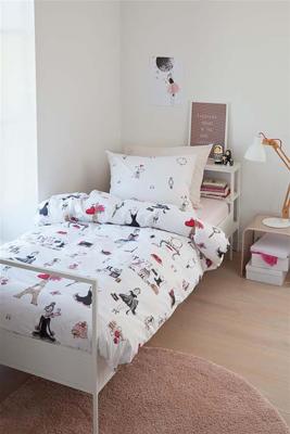 Beddinghouse Kids Paris Girl dekbedovertrek pink 140x200/220