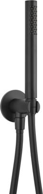 Staafhanddouche Qisani Flow met Wateraansluiting en Slang Geborsteld Mat Zwart
