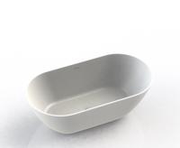 Arcqua Cusco vrijstaand ligbad 155x75x55cm cast marble Mat Wit BAD111747 - thumbnail