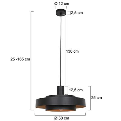 Steinhauer Zwarte hanglampFlinter Ø 50cm - 3329ZW
