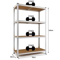 Monzana Opbergrek metaal tot 700kg draagkracht-monteren zonder schroeven (set van 2 stuks) - thumbnail