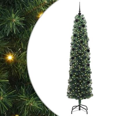 VidaXL Kunstkerstboom groen 240 cm pvc en staal en kunststof VidaXL Kunstkerstboom groen 240 cm pvc en staal en kunststof