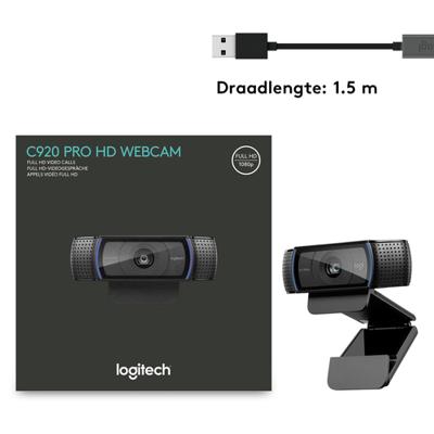 Webcam Logitech C920 HD Pro Zwart 30 fps - thumbnail