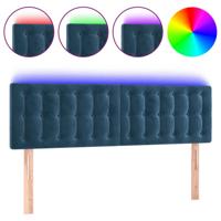 Hoofdbord LED 144x5x78/88 cm fluweel donkerblauw - thumbnail