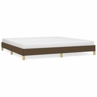 Bedframe zonder matras stof donkerbruin 200x200 cm - thumbnail