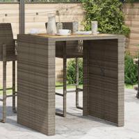 Tuinbartafel acaciahouten blad 105x80x110 cm poly rattan grijs - thumbnail