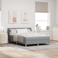 Boxspringbed met matras Lichtgrijs 140 x 200 cm Stof - thumbnail