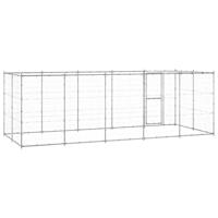 Hondenkennel met dak 12,1 m² gegalvaniseerd staal - thumbnail