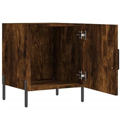 Nachtkastjes 2 st 40x40x50 cm bewerkt hout gerookt eikenkleurig