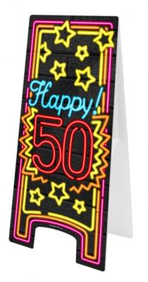 NEON Partybord hoera 50 jaar