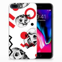 Silicone Back Case Apple iPhone 7 Plus | 8 Plus Skull Red - thumbnail