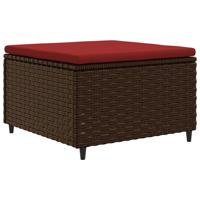 7-delige Loungeset met kussens poly rattan bruin - thumbnail