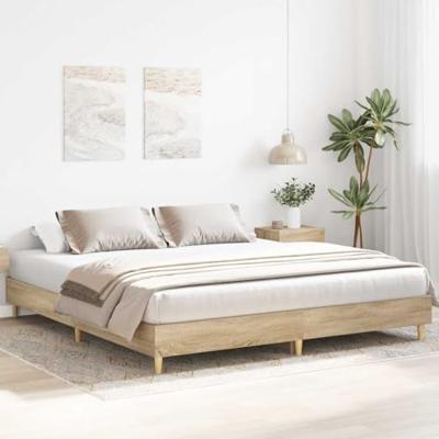 Bedframe zonder matras hout sonoma eikenkleurig 160x200 cm
