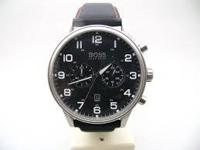 Horlogeband Hugo Boss HB.199.114.2570 Leder/Kunststof Zwart 22mm - thumbnail