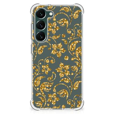 Samsung Galaxy S23 Plus Case Gouden Bloemen Samsung Galaxy S23 Plus Case Gouden Bloemen