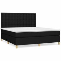 Boxspring met matras stof zwart 180x200 cm - thumbnail