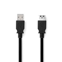 Nedis USB-Kabel | USB 3.2 Gen 1 | USB-A Male | USB-A Female | 5 Gbps | Vernikkeld | 2.00 m | Rond | PVC | Zwart | Label - CCGL61010BK20 - thumbnail