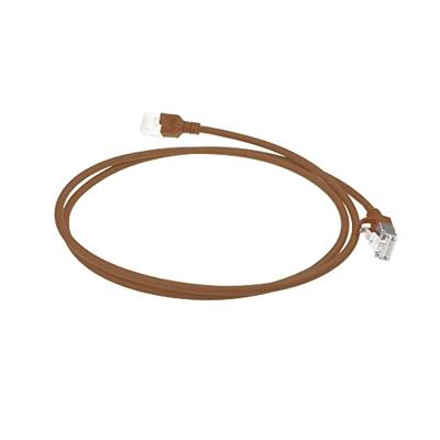 ACT Bruine 7 meter LSZH U/FTP CAT6A datacenter slimline patchkabel snagless met RJ45 connectoren