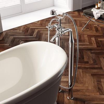 Hotbath Amice vrijstaande badmengkraan met omstelling, chroom