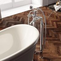 Hotbath Amice vrijstaande badmengkraan met omstelling, chroom - thumbnail