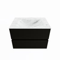 MONDIAZ VICA-DLUX 70cm badmeubel onderkast Urban 2 lades. Inbouw wastafel CLOUD midden 1 kraangat, kleur Opalo. - thumbnail