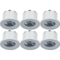 LED Veranda Spot Verlichting 6 Pack - Velvalux - 1W - Natuurlijk Wit 4000K - Inbouw - Dimbaar - Rond - Mat Wit - Aluminium - Ø31mm - thumbnail