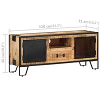Tv-meubel 110x31x46 cm ruw mangohout - thumbnail