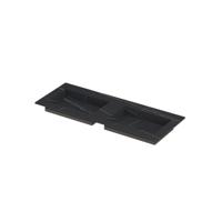 INK Post Wastafel Keramische Slab Envelop Bak Dubbel Zonder Kraangaten - 1200x450x10 mm - Lauren Black Mat - thumbnail