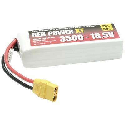 Red Power LiPo accupack 18.5 V 3500 mAh 25 C Softcase XT90 Red Power LiPo accupack 18.5 V 3500 mAh 25 C Softcase XT90