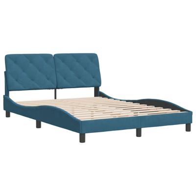 Bedframe zonder matras fluweel blauw 200x200 cm