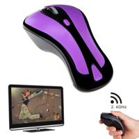 PR-01 6D Gyroscope Fly Air Mouse 2.4G USB Receiver 1600 DPI Wireless Optical Mouse for Computer PC Android Smart TV Box (Purple + Black) - thumbnail