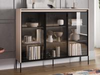 Vitrinekast TRAINING 3 deuren zand met led - thumbnail