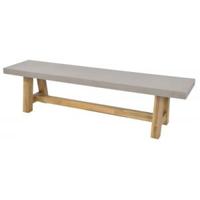 Judy 3-zits houten tuinbank met betonlook zitting - thumbnail