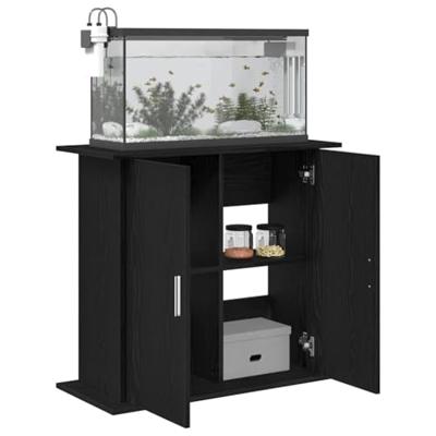 vidaXL Aquariumstandaard 81x36x73 cm spaanplaat zwart eikenkleurig, aquarium kast, aquariumstandaard, stevige kast voor aquarium, aquarium onderkast