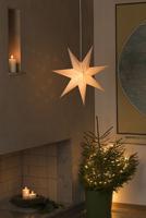 Konstsmide 2910-200 Kerstster Gloeilamp, LED Wit Geborduurd, Uitgestanst motief, Schakelaar - thumbnail