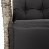 9-delige Tuinset met kussens poly rattan lichtgrijs - thumbnail