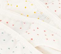 Set met 5 slipjes met kleine hartjes PETIT BATEAU wit, bedrukt - thumbnail