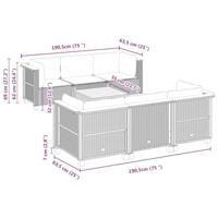 7-delige Loungeset met kussens poly rattan zwart - thumbnail