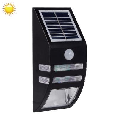 LAMPZOOE CL-102 0.2W White Light PIR Sensor Solar Light 80 LM 6000-6500K Outdoor Wall Light with 5V 0.5W Solar Panel(Black)
