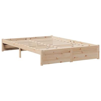 Bed met boekenkast zonder matras massief grenenhout 140x190 cm - thumbnail