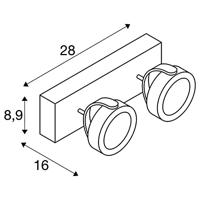 SLV 1000130 LED-plafondlamp 31 W Wijnrood, Zwart - thumbnail