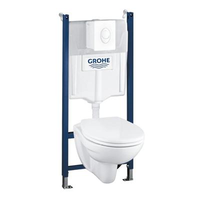GROHE Solido Bau toiletset - inbouwreservoir - softclose zitting - bedieningsplaat wit - glans Wit 39117000 GROHE Solido Bau toiletset - inbouwreservoir - softclose zitting - bedieningsplaat wit - glans Wit 39117000