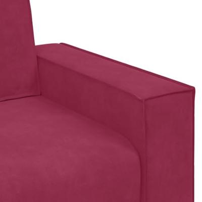 Tweezitsbank 120 cm fluweel wijnrood - thumbnail