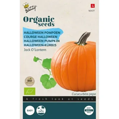 Organic Pompoen Jack O'Lantern (Bio) zaden Buzzy - Buzzy