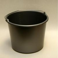 Gripline bouwemmer 12L grijs kunststof met knopbeugel - thumbnail