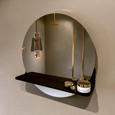 MONDIAZ SPOT spiegel rond 50cm met Spiegelplanchet kleur Urban.