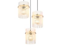 Globo Gouden hanglampGorley rond met glas 3-lichts - 15698-3HRM - thumbnail