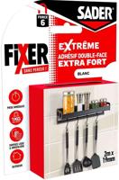 Extra sterke dubbelzijdige tape - SADER - Bevestigen zonder boren - Extreem - Geschikt voor binnengebruik - Draagvermogen tot 10 kg - Wit - 2 m x 19 mm - thumbnail